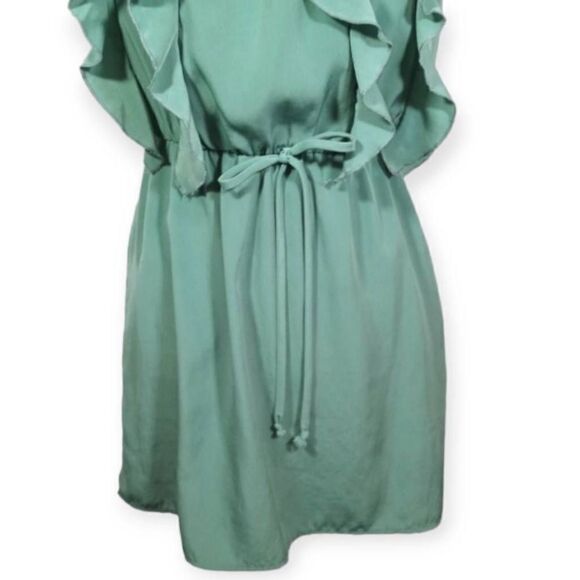 GLAM SAGE GREEN RUFFLE DRESS SZ.S EUC. - Picture 3 of 7